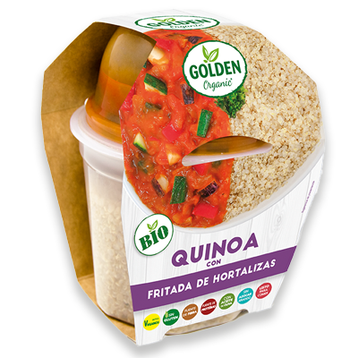 Quinoa con fritada de hortalizas ecológicas